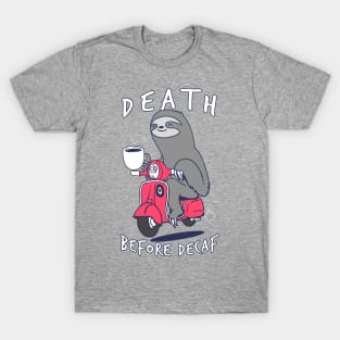 Coffee Scooter Sloth T-Shirt